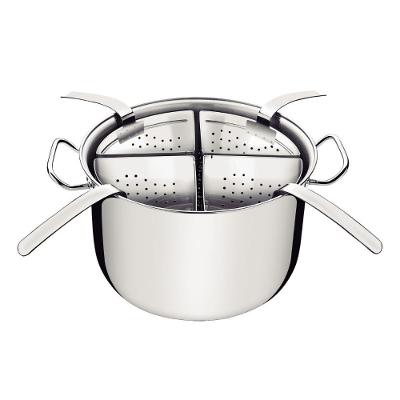 Espagueteira Professional Cozi-Pasta em Aço Inox com 4 Divisórias para Massas Cozinha Inox