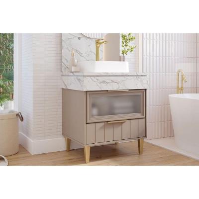 Gabinete Bariloche com Cuba 1 Porta 1 Gaveta MDF 70CM Capuccino MGM