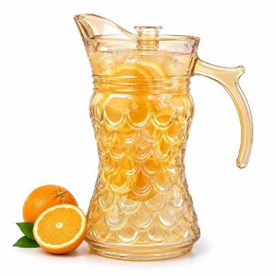 Jarra para Bebidas Âmbar 1,7L com Tampa Acrílica Vidro Resistente para Mesa de Jantar Elegante Ambar