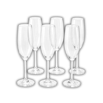 Jogo de Taças para Espumante Sidera Cristal 220ML 6 Peças Flute Cinza Fratelli