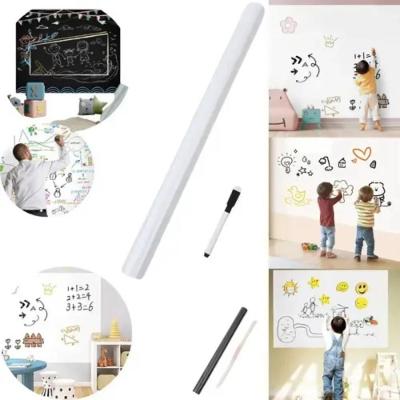Adesivo Estilo Quadro Branco Papel Parede Fosco para Escrever Branco 45CM X 2M