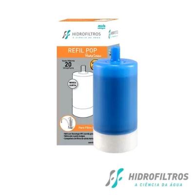 Refil para Filtro de Água Hidrofiltros Pop Original P- Purificador Bica Móvel Trifiltração Bivolt