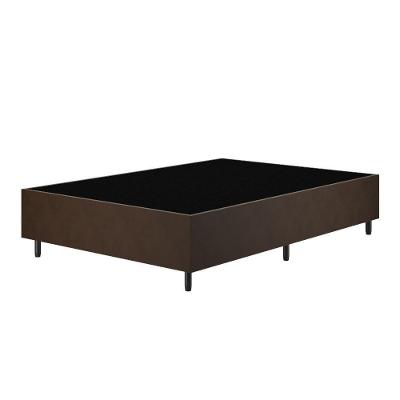 Base para Cama Box Casal Classic Estrutura em Madeira Veludo Marrom Vian