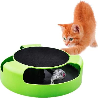 Brinquedo para Gato Interativo Pegue o Rato Giratorio com Carpete Verde 25CM