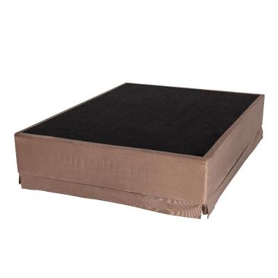 Base para Cama Box Casal Suede Gomo Estrutura em Madeira Revestimento Marrom Cristalflex 138CM