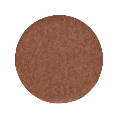Jogo Americano Ravena Marble Conhaque Dupla Face PVC Aspecto de Couro para Mesa Vermelho 6 Peças