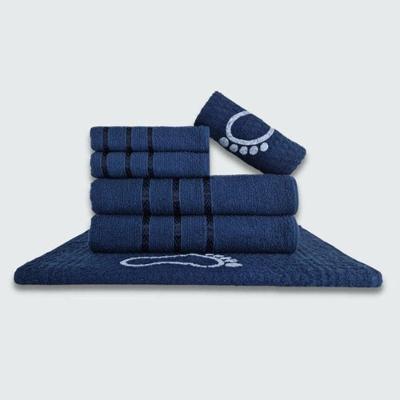 Jogo de Toalhas Verona 100% Algodão 230g-m2 Macio Azul 6 Peças Toalhas Beka