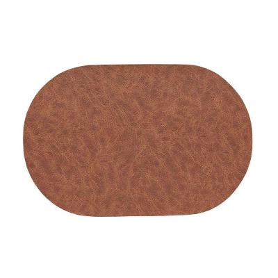 Jogo Americano Ravena Marble Conhaque Dupla Face PVC Textura de Couro Vinho Copa & Cia 6 Peças