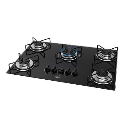 Cooktop a Gás 5 Bocas Fischer Fit Line 36360 - 102676 Vidro Temperado Preto Bivolt