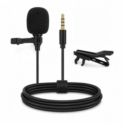Microfone de Lapela P2 3,5mm Conector P2 3,5 mm Cabo 1,5 m com Clipe Preto Smart Lions