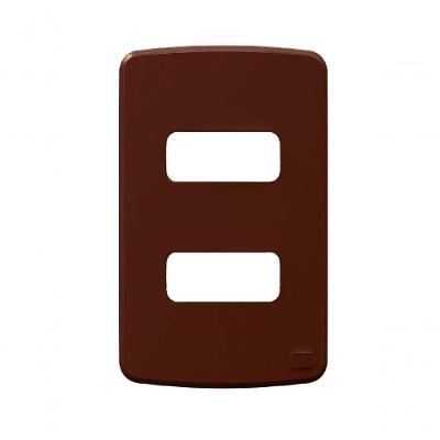 Placa de Interruptor Composé WEG 2 Posições Alto Brilho Marrom WEG 4X2