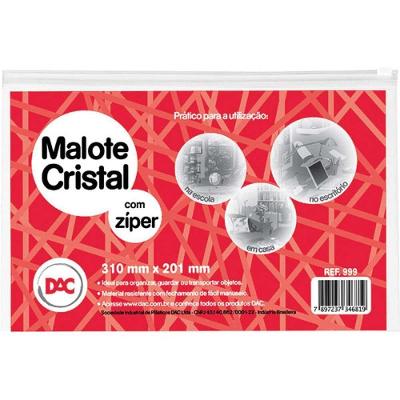 Pasta Malote DAC Cristal C-ziper 310x201mm 5 Unidades Transparente