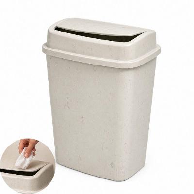 Lixeira Basculante Retangular 9L Plástico Marmorizada Branco 24CM