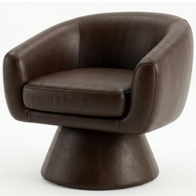 Poltrona Cave Decorativa Giratoria Courino Confortavel Bege Assento Espuma D23 83CM