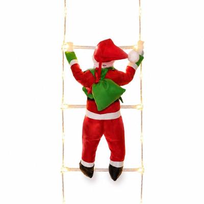Papai Noel na Escada com 162 Leds Branco Quente 8 Funções Bivolt