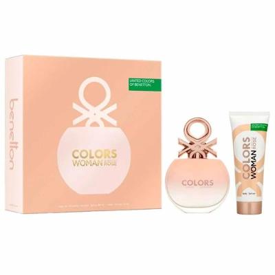 Kit Perfume Benetton Colors Woman Rose Feminino Eau de Toilette Floral 80ML + 75ML