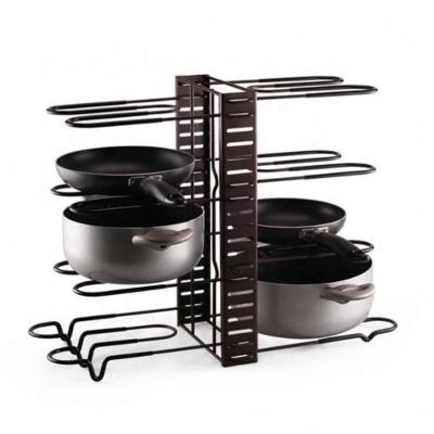 Organizador de Panelas Rack Inox 8 Divisórias Ajustáveis Suporte Multiuso para Cozinha Inox