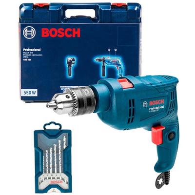 Furadeira de Impacto Bosch Profissional GSB 550 RE com Kit 7 Brocas 550W Azul 110V