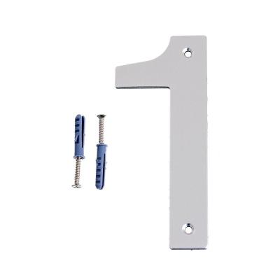 Numero Residencial 1 145MM Plastico ABS Prata para Identificacao de Fachadas e Portoes Bemfixa