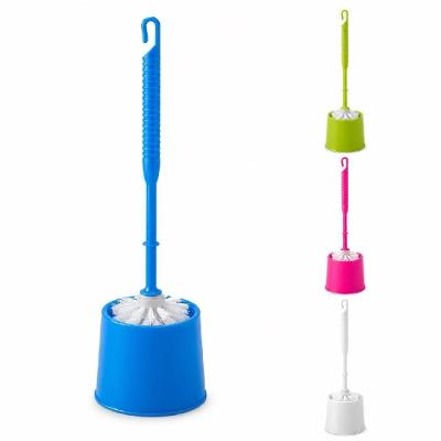 Escova para Limpeza de Vaso Sanitário com Suporte e Gancho Plástico Cabo Longo para Banheiro 34CM