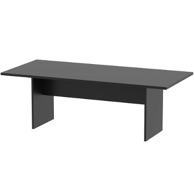 Mesa de Reunião Retangular 8 Lugares Moderno MDP 220CM Preto Tecnomobili