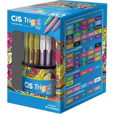 Caneta Gel Sertic Trigel 1,0MM 12 Cores Fashion Glitter Neon Pastel