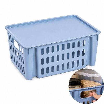 Organizador 272 com Tampa Empilhável em Polipropileno Livre de BPA para Alimentos Multiuso Azul 7,4L
