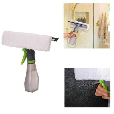Rodo Mop Spray 3 em 1 com Reservatório Limpa Vidro Janela Box Cinza Kit Completo 200ML
