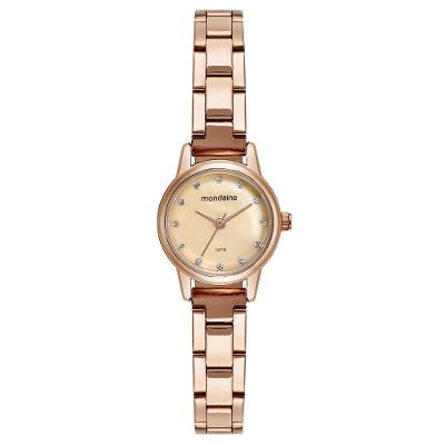 Relógio Feminino Madrepérola Rosé Clássico com Pulseira em Aço Inox Mondaine