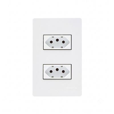 Tomada Dupla Infiniti 2 P + Terra 10A Alto Brilho Branco Margirius 4X2