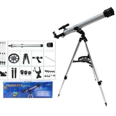 Telescópio Astronômico Refrativo 525x Zoom com Tripé Kit Completo Branco 60CM