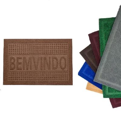 Tapete Capacho Bem Vindo Retangular PVC Base Antiderrapante para Entrada 38x58CM