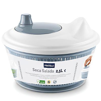 Secadora de Salada Manual para Alface Plástico Cozinha Cinza Fratelli 2,5L