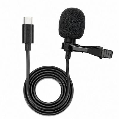 Microfone de Lapela USB Tipo C Smart Lions com Captação Nítida e Cabo 1,5M Preto