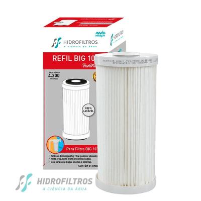 Refil Filtro Big 10 919-0002 Filtração Poliéster Plissado Lavável para Carcaça Caixa D'água 4200L-H