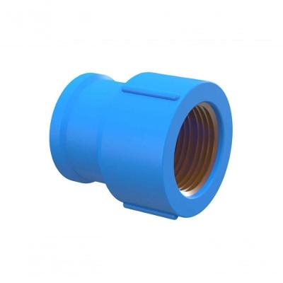 Luva Azul com Bucha de Latão 1-2''x25mm Ligação com Rosca Interna em Aço Azul Tigre