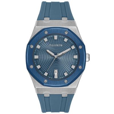Relógio Masculino Vértice Analógico Silicone Calendário Azul Mondaine