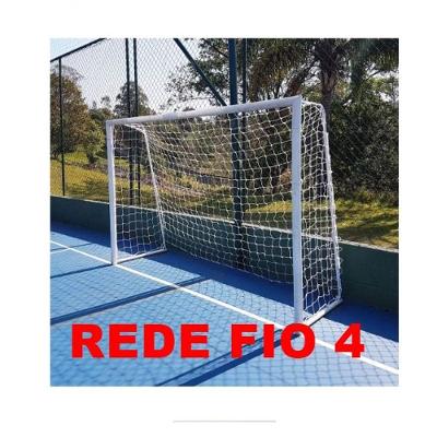 Rede para Gol Futsal Fio 4mm Proteção UV Resistente Branco Convenienza 320CM