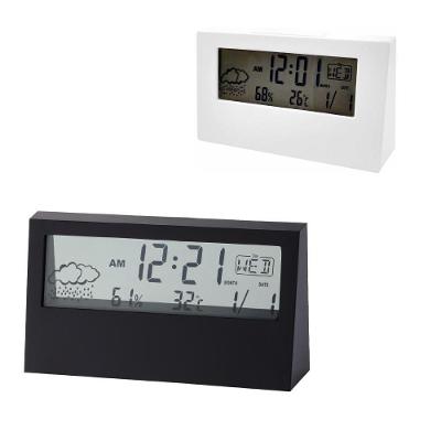 Relógio de Mesa Digital com Estação Meteorológica Despertador Medidor de Temperatura Umidade Bivolt