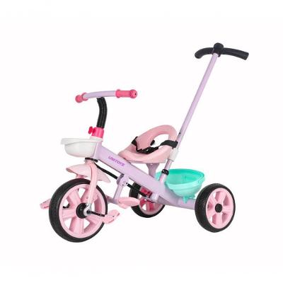 Triciclo Infantil Rosa Candy com Empurrador e Apoio para os Pés Rosa Unitoys 76CM