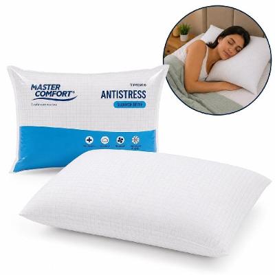 Travesseiro Master Confort 70x50CM Tradicional Fibra Siliconada Suporte Firme Antialérgico Branco