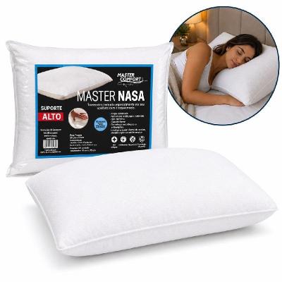 Travesseiro Anatômico Master Viscoelástico (Nasa) Firme Suporte Alto 60x50x15CM Branco