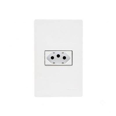 Tomada Infiniti 2P+T 20A com Placa 4x2 Bivolt Branco Margirius com Suporte