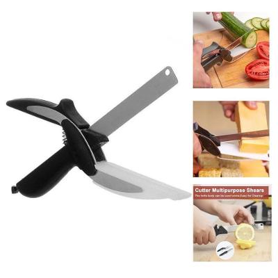 Tesoura Multifuncional 2 em 1 Fatiador em Aço Inoxidável Desmontável para Cozinha Inox