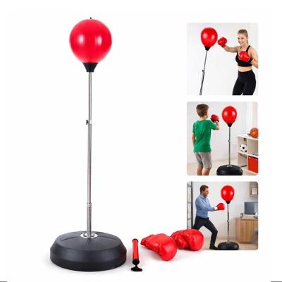 Saco de Pancadas Punching Ball com Altura Ajustável Kit com Luvas Base Reforçada Bivolt