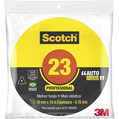 Fita de Isolamento Elétrico H0002185603 Alta Aderência Autofusão Preto Scotch 19MM X 10M