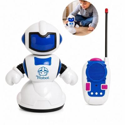 Robô de Brinquedo com Controle Remoto Interativo Luz Som Movimento Azul 10CM