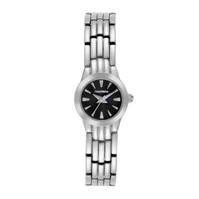 Relógio Feminino Cristais Analógico em Metal Prata Mondaine 20MM