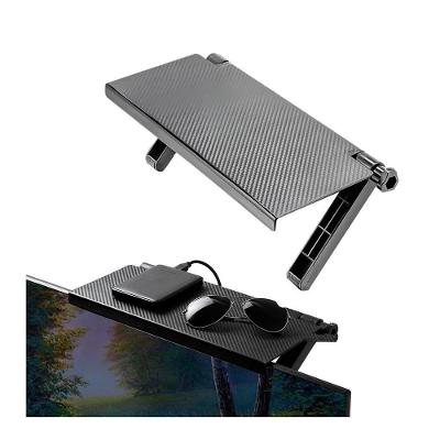 Suporte para Monitor Notebook TV Receptor Ajustável com Prateleira Organizadora Preto 29CM