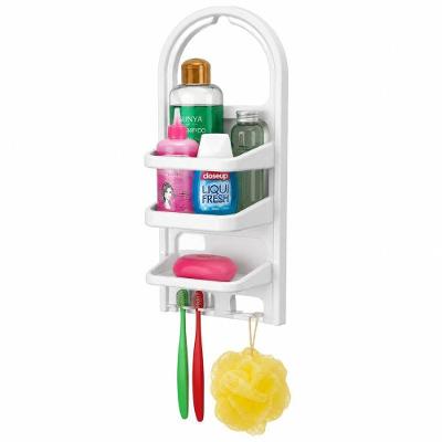 Organizador para Banheiro Porta Shampoo com 2 Prateleiras Plástico Multiuso para Higiene